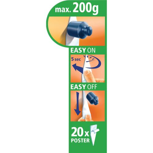 tesa Powerstrips Posterklebestreifen 20er Pack für Objekte bis zu 200 Gramm Gewicht