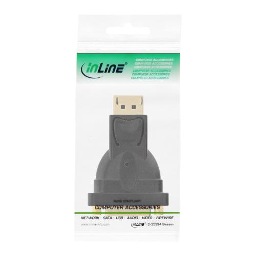 Preview: InLine® DisplayPort Adapter DisplayPort Stecker auf DVI-D 24+1 Buchse schwarz