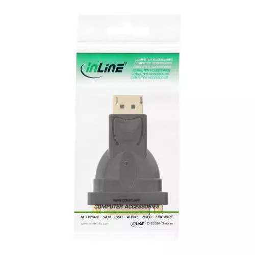 InLine® DisplayPort Adapter DisplayPort Stecker auf DVI-D 24+1 Buchse schwarz