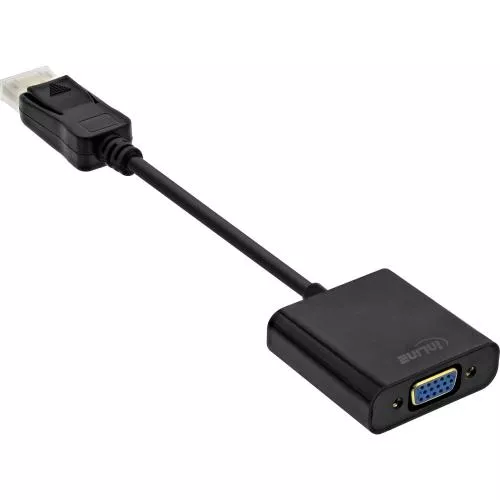 InLine® Basic DisplayPort Adapterkabel DisplayPort Stecker auf VGA Buchse schwarz 0,15m