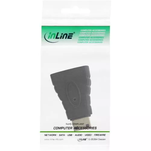 InLine® HDMI Adapter HDMI A Buchse auf Mini HDMI C Stecker 4K 60Hz kompatibel vergoldete Kontakte