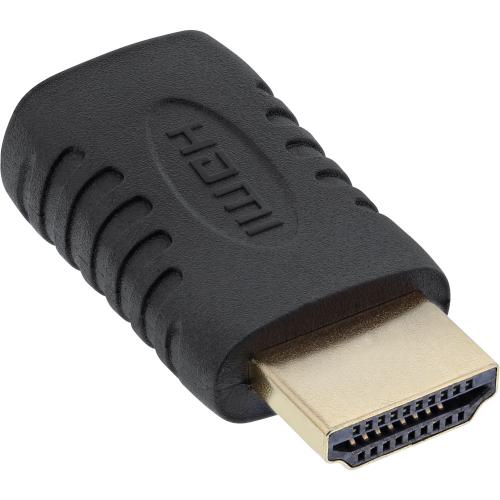 InLine® HDMI Adapter HDMI A Stecker auf Mini HDMI C Buchse 4K2K kompatibel vergoldete Kontakte