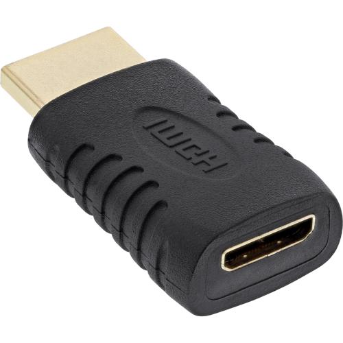 Preview: InLine® HDMI Adapter HDMI A Stecker auf Mini HDMI C Buchse 4K2K kompatibel vergoldete Kontakte