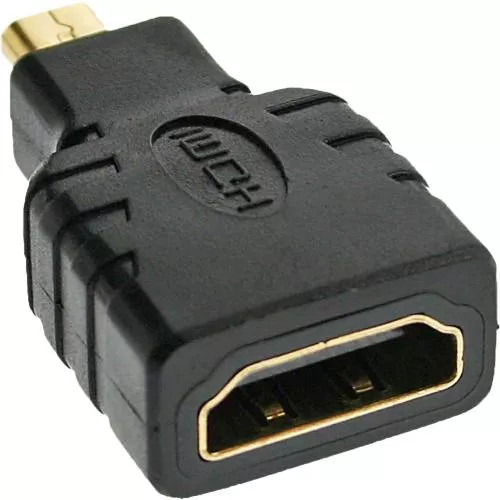 InLine® HDMI Adapter HDMI A Buchse auf Micro HDMI D Stecker 4K/60Hz kompatibel vergoldete Kontakte