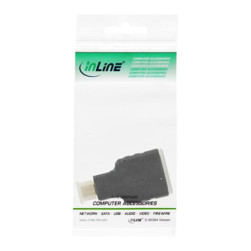 InLine® HDMI Adapter HDMI A Buchse auf Micro HDMI D Stecker 4K/60Hz kompatibel vergoldete Kontakte