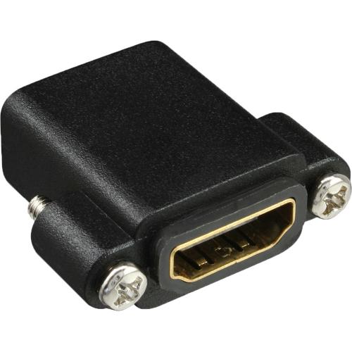 InLine® HDMI Adapter zum Einbau mit Gewinde HDMI A Buchse Buchse vergoldete Kontakte