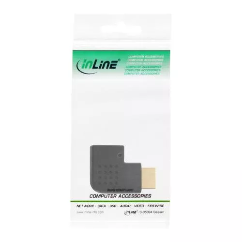 InLine® HDMI Adapter Stecker Buchse seitlich links gewinkelt vergoldete Kontakte 4K2K kompatibel