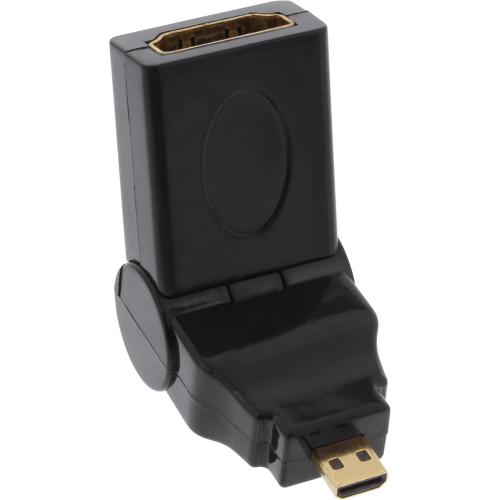 Preview: InLine® HDMI Adapter HDMI A Buchse auf Micro HDMI D Stecker flexibel 4K2K kompatibel vergoldete Kontakte