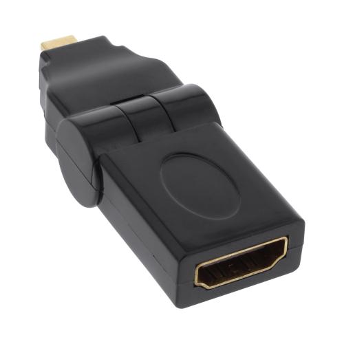 Preview: InLine® HDMI Adapter HDMI A Buchse auf Micro HDMI D Stecker flexibel 4K2K kompatibel vergoldete Kontakte