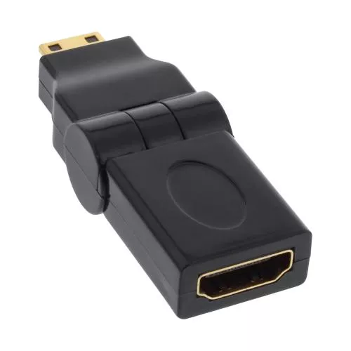 InLine® HDMI Adapter HDMI A Buchse auf Mini HDMI C Stecker flexibel 4K2K kompatibel vergoldete Kontakte
