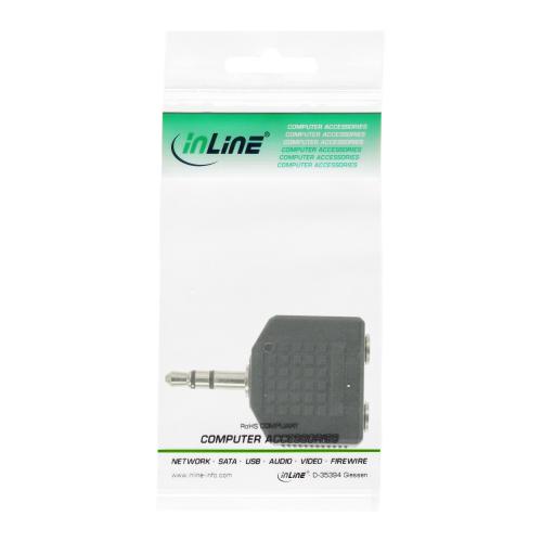 Preview: InLine® Audio Adapter 3,5mm Klinke Stecker an 2x 3,5mm Klinke Buchse Stereo