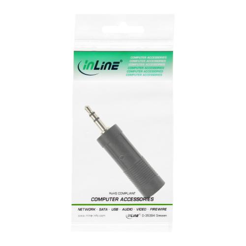 Preview: InLine® Audio Adapter 3,5mm Klinke Stecker Stereo an 6,3mm Klinke Buchse Stereo