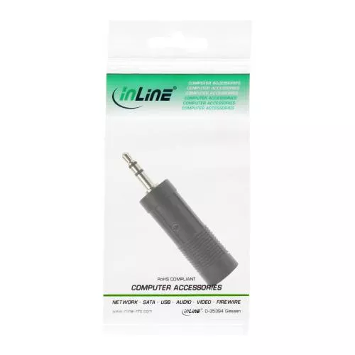 InLine® Audio Adapter 3,5mm Klinke Stecker Stereo an 6,3mm Klinke Buchse Stereo