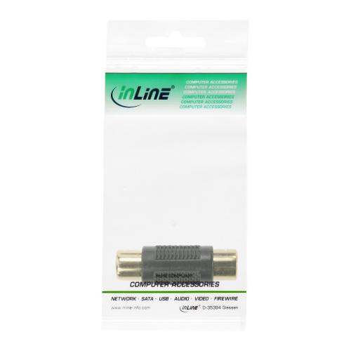 Preview: InLine® Audio Adapter Cinch Buchse an Cinch Buchse vergoldet