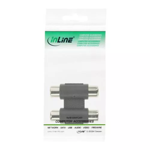 InLine® Audio Adapter 2x Cinch Kupplung Buchse Buchse