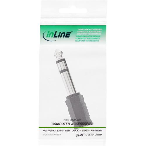 Preview: InLine® Audio Adapter 6,3mm Klinke Stecker an 3,5mm Klinke Buchse Stereo