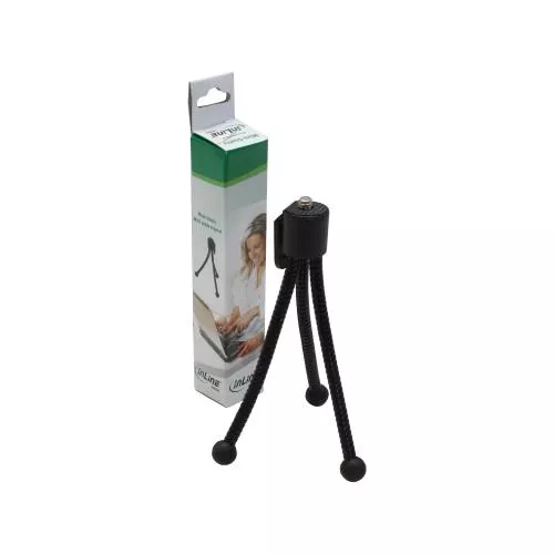 InLine® Mini Stativ für Digitalkameras 12,5cm Höhe schwarz