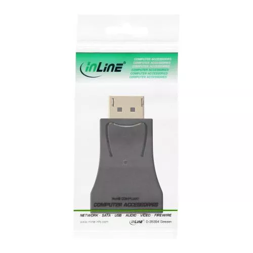 InLine® DisplayPort Konverter DisplayPort Stecker auf VGA Buchse FullHD/60Hz schwarz gold