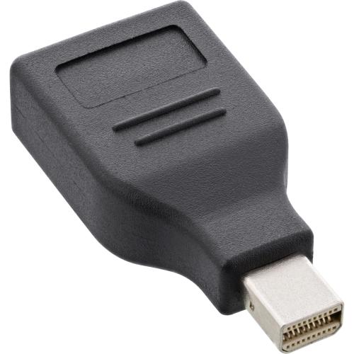 Preview: InLine® DisplayPort Adapter mini DisplayPort Stecker auf DisplayPort Buchse 4K/60Hz schwarz