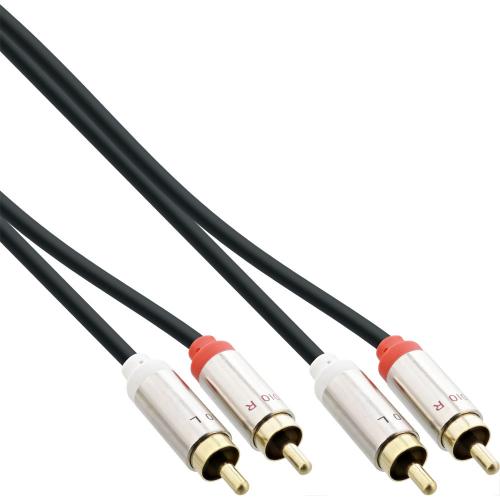 InLine® Slim Audio Kabel 2x Cinch ST ST Stereo