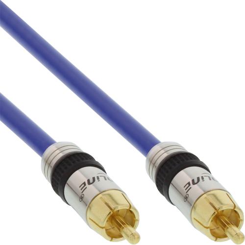 Cinch Kabel VIDEO & Digital AUDIO PREMIUM – 1x Cinch Stecker auf Stecker, 75 Ohm, blau