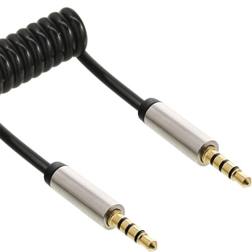 InLine® Slim Audio Spiralkabel Klinke 3,5mm ST ST 4 polig Stereo