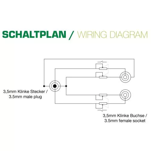 InLine® Slim Audio Y Kabel Klinke 3,5mm Stecker gewinkelt an 2x Klinke Buchse mit Lautstärkeregler 0,25m