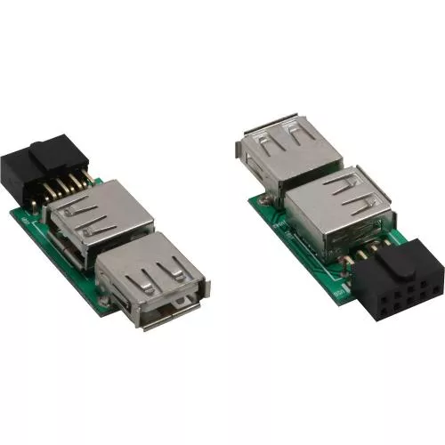 InLine® USB 2.0 Adapter 2x Buchse A auf Pfostenanschluss