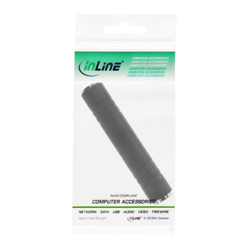 Preview: InLine® Audio Adapter 6,3mm Klinke Buchse Buchse Stereo