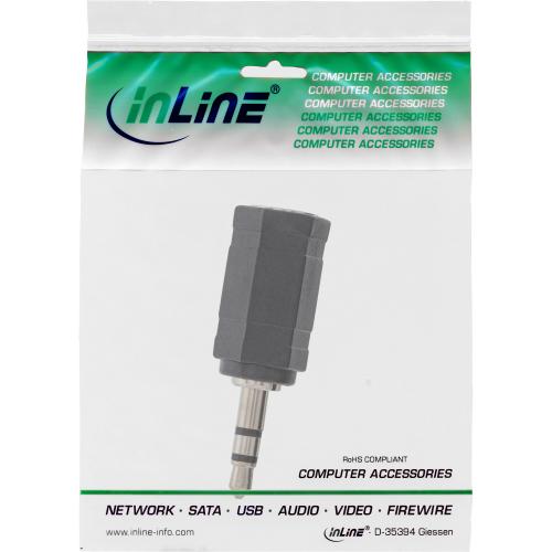 InLine® Audio Adapter 2,5mm Klinke Buchse an 3,5mm Stecker Stereo