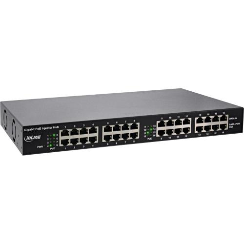 16-Port PoE+ Gigabit Injektor Hub, 250W Gesamtleistung, 19" Rack