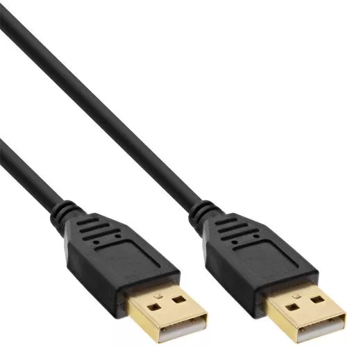 InLine® USB 2.0 Kabel A an A schwarz Kontakte vergoldet