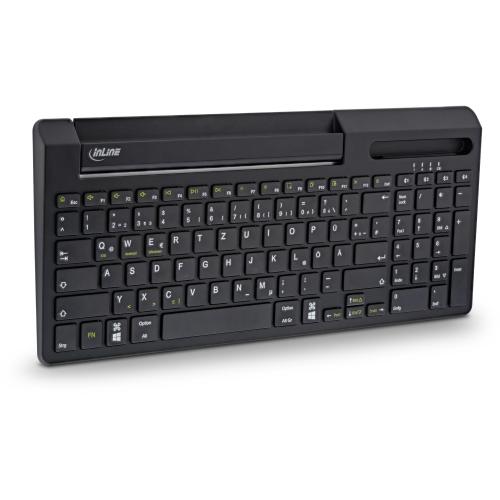 InLine® 4in1 Bluetooth Aluminium Tastatur mit Nummernpad für bis zu 4 Bluetooth Geräte schwarz