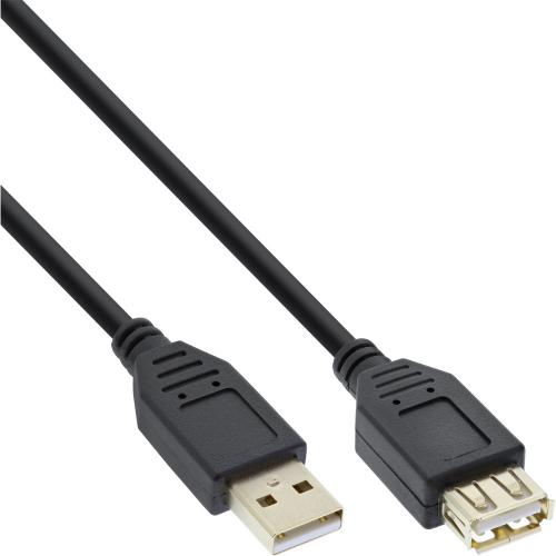 InLine® USB 2.0 Verlängerung, Stecker / Buchse, Typ A, schwarz