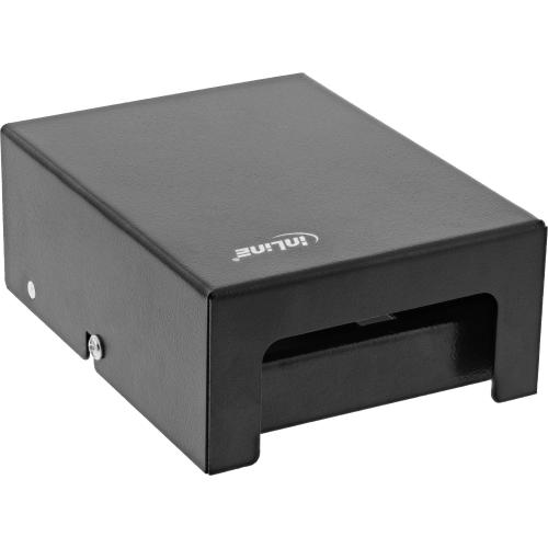 Preview: Patchpanel Dose Aufputz – 4x Keystone RJ45, Metall, schwarz (RAL 9005)