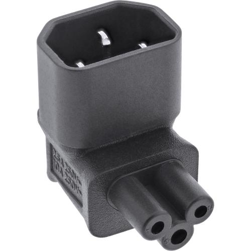 Preview: InLine® Netzadapter IEC 60320 C14 C5 oben unten gewinkelt 3polig Kaltgeräte Notebook