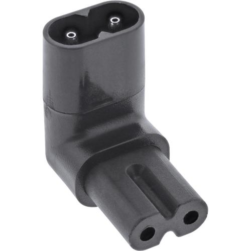 Preview: InLine® Netzadapter IEC 60320 C8 C7 oben unten gewinkelt 2polig