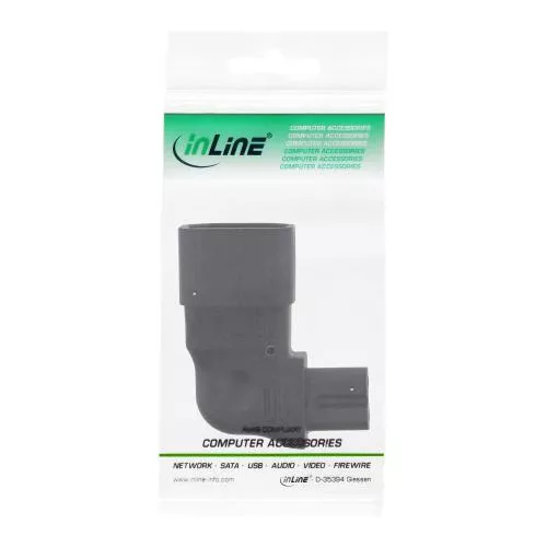 InLine® Netzadapter IEC 60320 C14 C7 links rechts gewinkelt 3polig Kaltgeräte zu 2polig