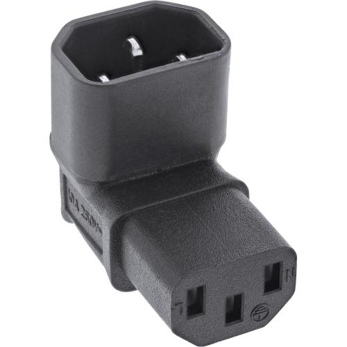 Preview: InLine® Netzadapter IEC 60320 C14 C13 oben unten gewinkelt 3polig Kaltgeräte