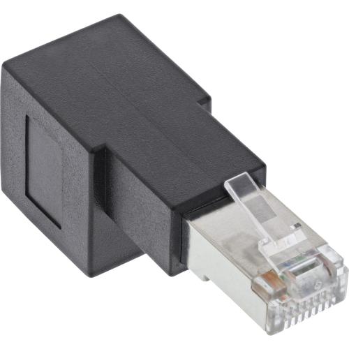 Preview: RJ45-Adapter Cat.6A, gewinkelt 90° nach unten, geschirmt