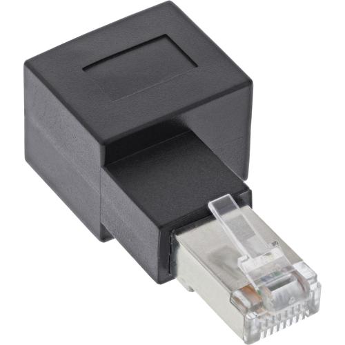 Preview: RJ45-Adapter Cat.6A, gewinkelt 90° nach rechts, geschirmt