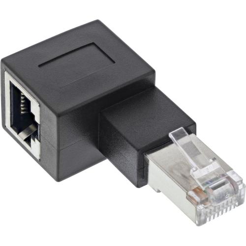 Preview: RJ45-Adapter Cat.6A, gewinkelt 90° nach links, geschirmt