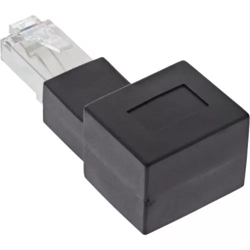 RJ45-Adapter Cat.6A, gewinkelt 90° nach links, geschirmt