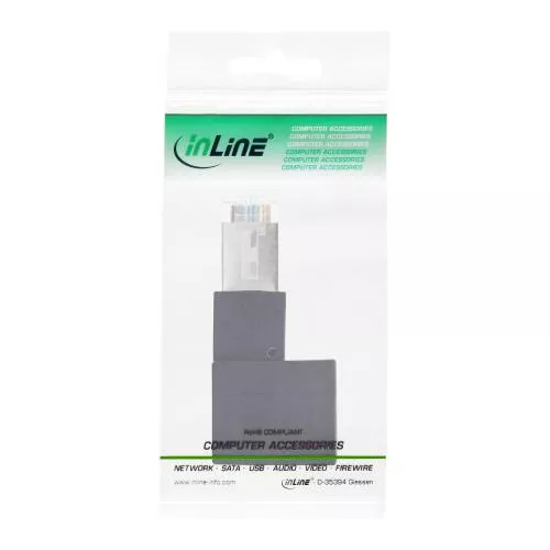 RJ45-Adapter Cat.6A, gewinkelt 90° nach links, geschirmt