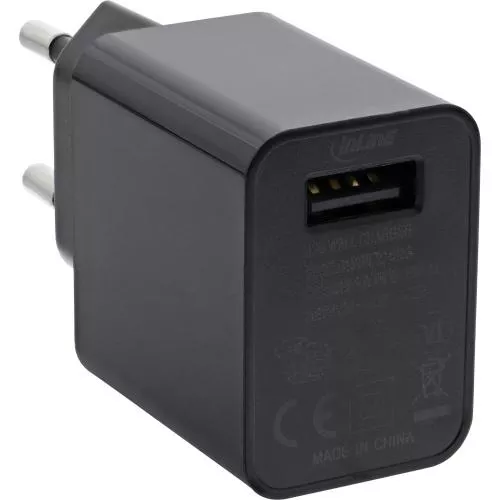 InLine® USB Ladegerät Single Netzteil Stromadapter 100-240V zu 5V/2,5A schwarz