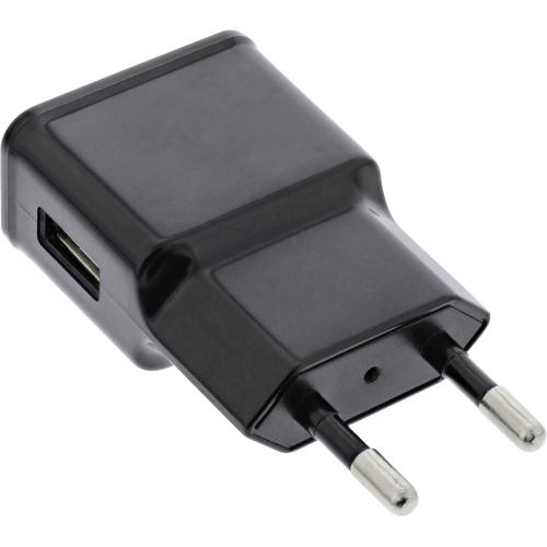 Preview: InLine® USB Ladegerät Single Netzteil Stromadapter 100-240V zu 5V/1,2A schwarz