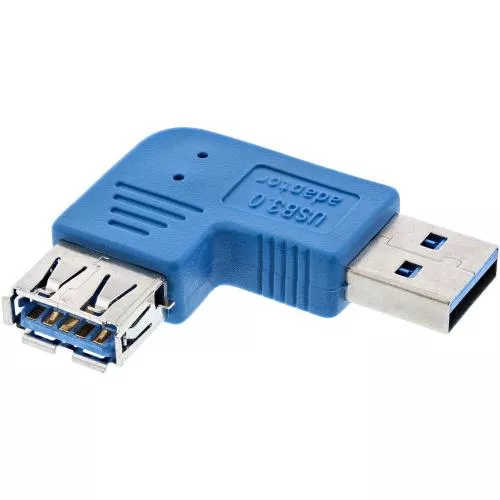 InLine® USB 3.0 Adapter Stecker A auf Buchse A links gewinkelt 90°