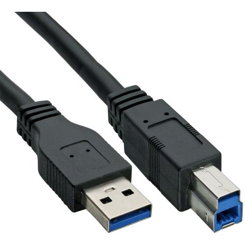 InLine® USB 3.2 Gen.1 Kabel, A an B, schwarz