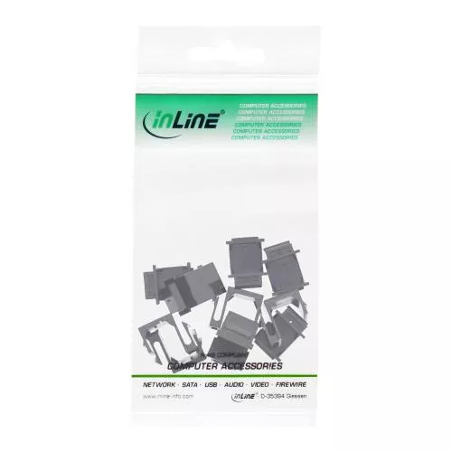 InLine® Keystone SNAP-In Blindabdeckung für Modul Steckplatz schwarz 10er Pack