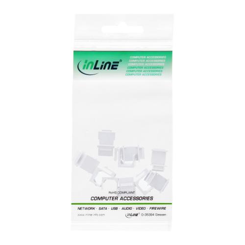 InLine® Keystone SNAP-In Blindabdeckung für Modul Steckplatz weiß 10er Pack